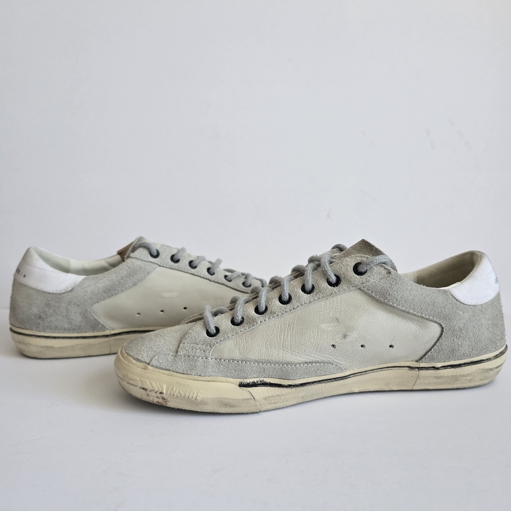 Men Golden Goose Superstar Black Gray Leather Sneakers Size 43 EU - Picture 7 of 9